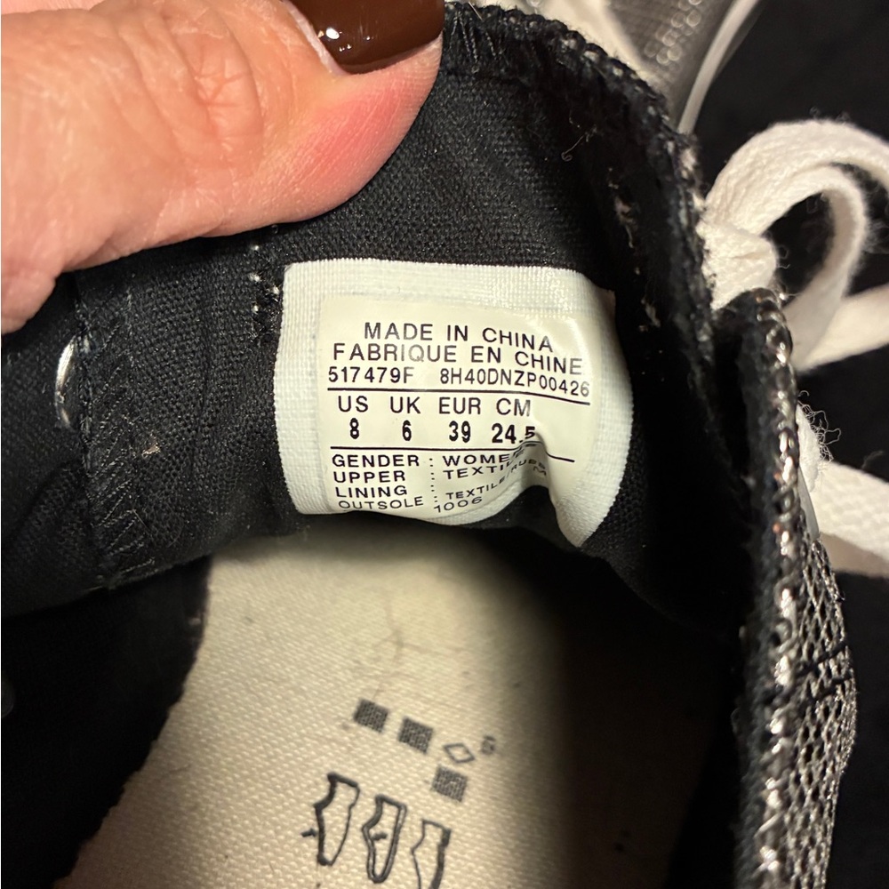 Black and White Sparkle Converse Sneakers